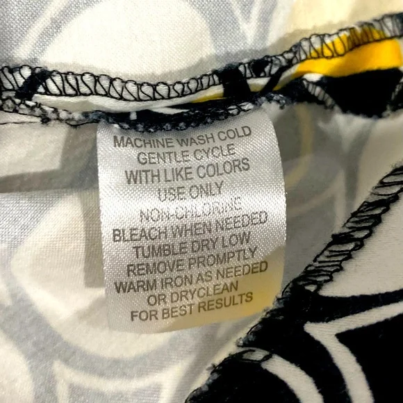 Allison Taylor Black Yellow White Dots Button 3/4 Sleeve Cotton Jacket Shirt 12 - Picture 6 of 9